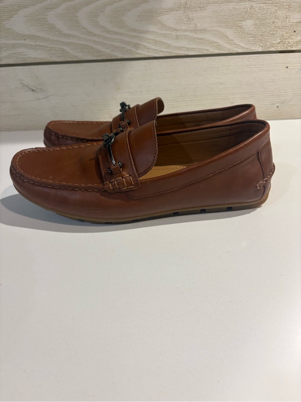 Coach Men's Chestnut Leather Bit Loafers